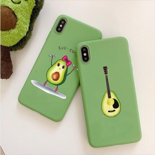 Catoon Avocado Cases For Samsung Galaxy A70 A71 A52 A32 A51 A21s A50 A10 A20 A31 S8 S9 S10 S20 FE S21 Plus Ultra Bumber Fundas
