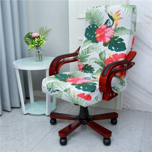 Office Stretch Spandex Chair Covers Anti-dirty Rotating Computer Seat Cover Removable Slipcovers For Boss Office Seat Chairs