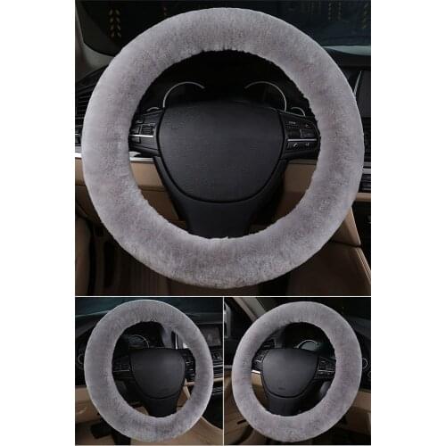 Fleece Steering Wheel Cover For Women Girls Ladies Fuzzy Winter Warm Plush Car Vehicle Wheel Cover Universal Fit 35cm-43cm 5