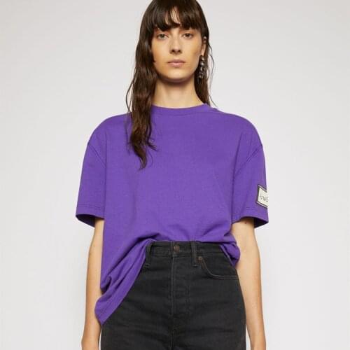 Solid Color Casual Summer Women Cotton T-Shirt Female High Street Brand Embroidery Tees Ladies Loose Fashion Sweet New Top ML069