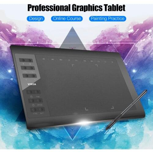 10x6 Inch Graphics Drawing Tablet 12 Express Keys w/ 8192 Levels Battery-Free Stylus/8*Nibs/Pen Clip Support PC/Laptop Painting