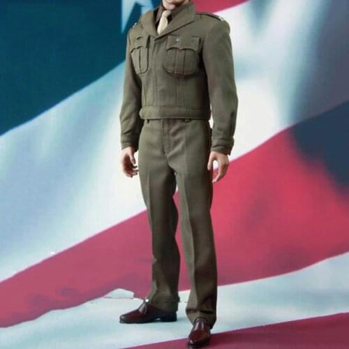Hot selling 1/6 POP COSTUME X19B WWII Golden Ages Captain Uniform suit B cloghing set for 12'' Body