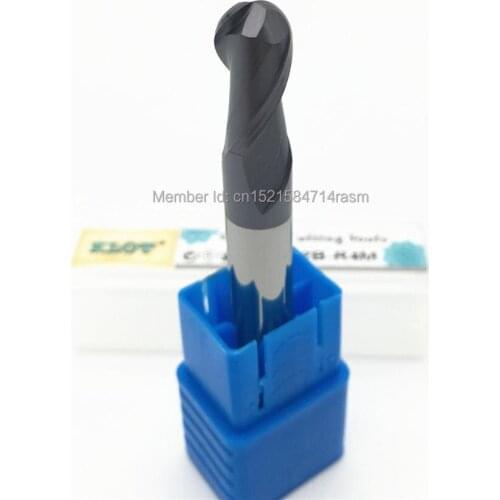 KLOT HRC50 ALTiN Coated Solid Carbide Ball Nose End Mill R6.5 R7 R7.5 R8 R9 R10 2-Flute Length 100mm,120mm,150mm