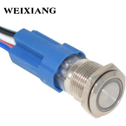 Aluminum Alloy Motorcycle Switch Button With Wire Harness For Headlight Fog Brake Light ON OFF Latching Action Button