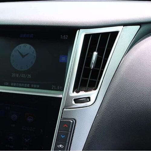 Dashboard Console air Conditioning Outlet Vents Decorative Cover Sticker Trim For Infiniti Q50 Q50L Interior Accessories
