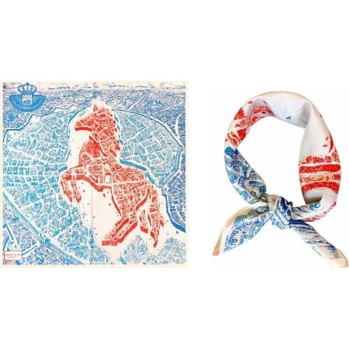 Korean 53cm new style steed city womens twill small square scarf small scarf student scarf accessories wholesale