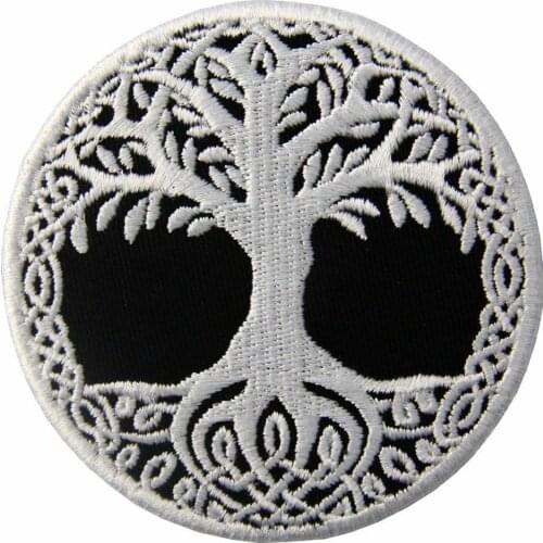 Hot! Embroidered Patches Iron Sew On Patches transfers Badges appliques Tree of Life (Size is about 7 cm)