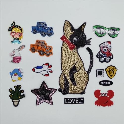 Cartoon Stickers for Clothes Parches Letters Patch for Sequins Handbag Patches for Clothing Iron Cloth Stripes Backpack Badges