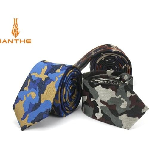 2018 Mens Slim Tie Camouflage Pattern Brand Ties 6cm Neck Ties Fashion Skinny necktie For Men Wedding Party Gravates NeckTies