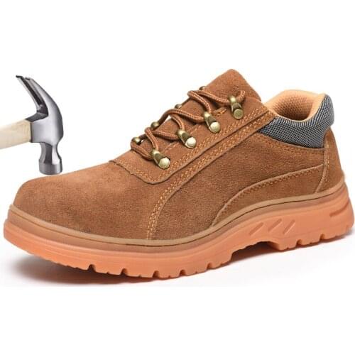 Mens Safety Shoes leather 2019 Breathable Ultra Steel Toe Anti-smashing Puncture Proof Military Safty Work Boots Men Sneakers