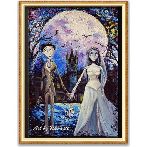 Tim Burton DIY 11CT Embroidery Cross Stitch Kits Craft Needlework Set Cotton Thread Printed Canvas Home Decoration Dropshipping