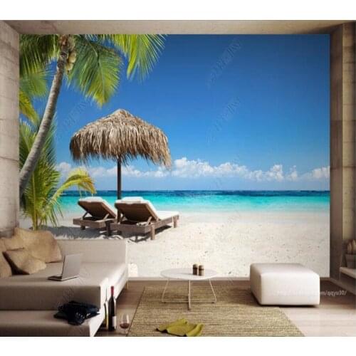 Papel de parede Island beach seascape 3d wallpaper mural,living room bedroom wall papers home decor