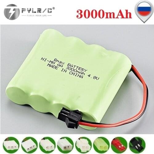 4.8v 3000mAh NiMH Battery For RC Cars Robots Tanks Gun Boats AA 4.8v Rechargeable Battery Pack With SM Plug