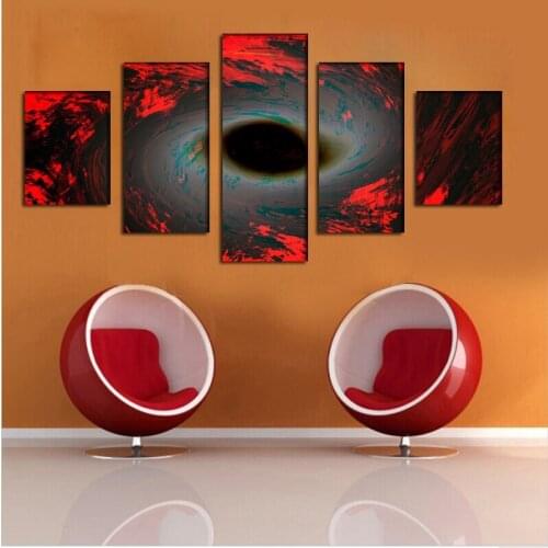 2016 New Unframed 5 Pcs 3d view abstraction wall art of rotation color shadow line oil painting for bedroom free shipping