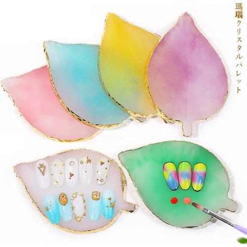 1pcs Natural Resin Agate Nail UV Gel Paint Palette Holder Colors Mixing False Nail Display Makeup Manicure Accessory Tool