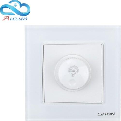 Dimmer switch toughened glass socket panel incandescent lamp dimmer light regulator wall mounted knob switch 86