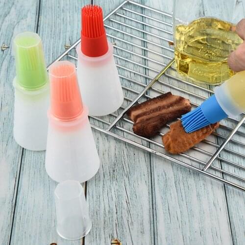 Portable Silicone Oil Bottle with Brush Grill Oil Brushes Liquid Oil Pastry Kitchen Baking BBQ Tool Kitchen Tools for BBQ