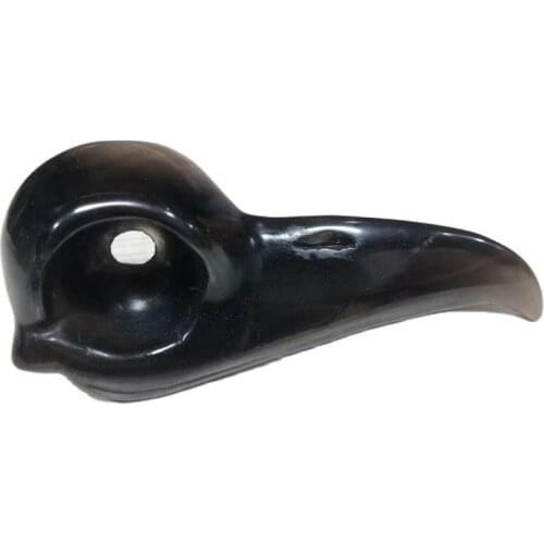 Natural Crystal Black Ice Obsidian Raven Skulls Carved Stone For Decoration