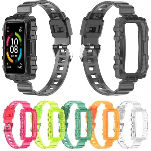 Transparent Wrist Strap For Huawei Honor Band 6 Replacement Soft TPU Watchband For Huawei Band 6 Bracelet Wristband