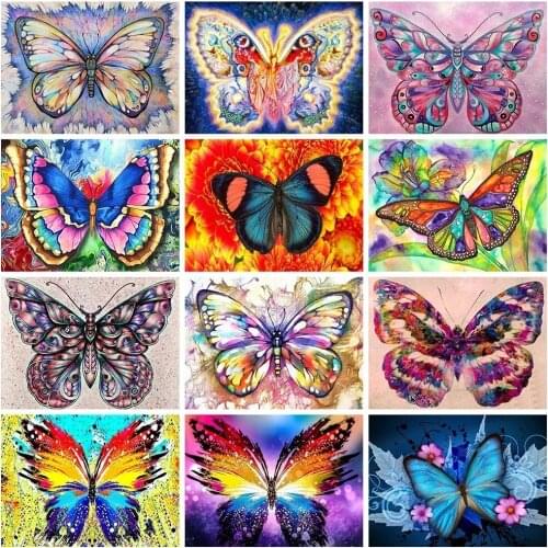 Retro Colorful Butterfly Diamond Embroidery Decor Butterfly Specimen Diy Diamond Painting Full Square Round Rhinestone Mosaic