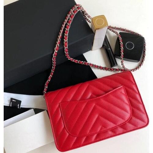 Luxury famous designer woman wallet on chain bag messenger bag crossbody shoulder bag handbags v letter calfskin leather