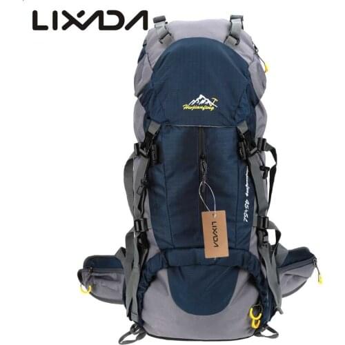 Lixada 50L Waterproof Outdoor Sport Hiking Trekking Camping Travel Backpack Pack Mountaineering Climbing Knapsack Rain Cover