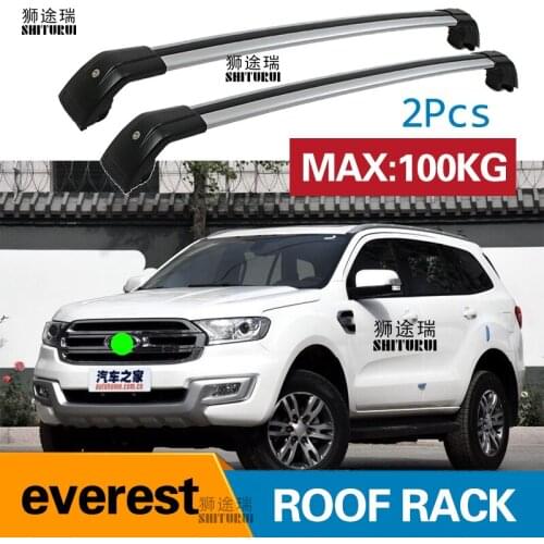 SHITURUI 2Pcs Roof bars For FORD everest SUV 2016+ Aluminum Alloy Side Bars Cross Rails Roof Rack Luggage Carrier