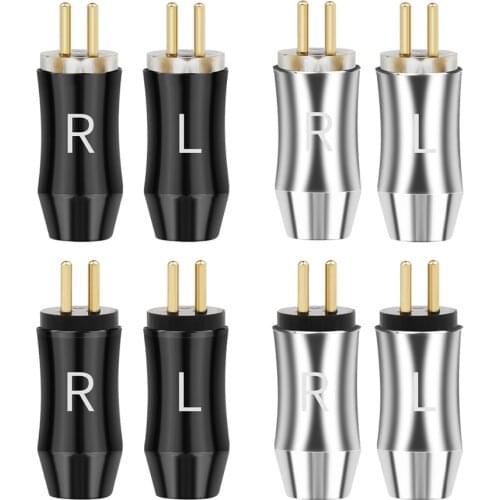 0.78mm Headphone Plug Gold Copper Jack Audio Speaker Connectors 0.78 Earphone Pins For UM3X W4R UE18 Hifi Headset Adapter DIY