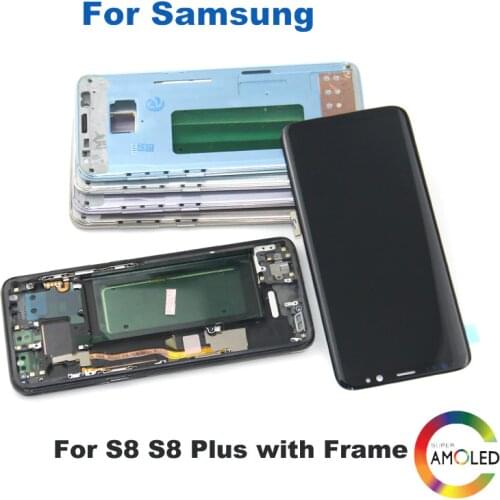 Super Amoled LCD Screen for Samsung Galaxy S8 Display G950 S8 PLUS G955 G955F Assembly Replacement with frame