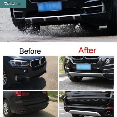 Tonlinker 2 PCS Car Styling New DIY ABS Three Style Front and Rear Bumper Guard Cover Case Stickers for Bmw X5 2014 Accessories
