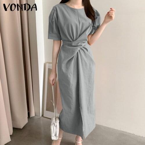 VONDA Simple Summer Dresses China