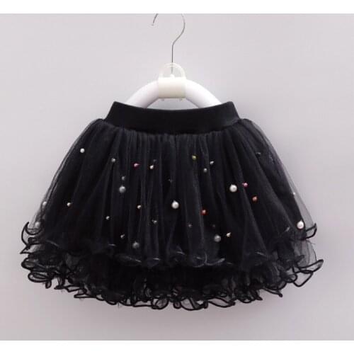 2020 new Fashionable Tutu Skirt for girls Princess Dance Party Performance Mini Skirt Cute Pearl Girl New black Skirts