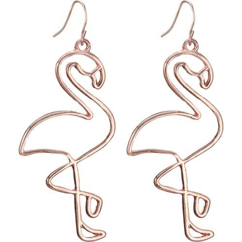 2019 New Women Bird Earrings Trendy Cute Flamingo Stud Earring Gift Vintage Animal Jewelry Wholesale