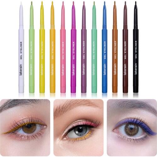 12 Colors Liquid Eyeliners Waterproof Colorful Eyeliner Pen Set Make Up Matte Eye Liner Blue Red Green White Gold Brown Eyliner