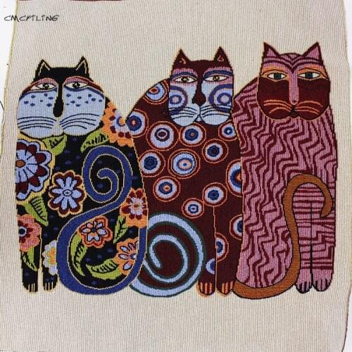 2pcs/lot Lovely Lucky Cat Pattern Polyester Cotton Fabric Cloth Sewing Tilda Jacquard Fabrics Tissue Home Textile