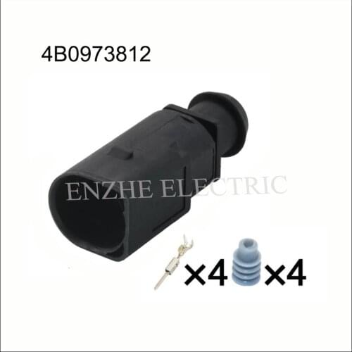 4B0973812/4B0973712 Water temperature sensor wiring harness plug 4 pin automotive waterproof male plug Include terminals seal