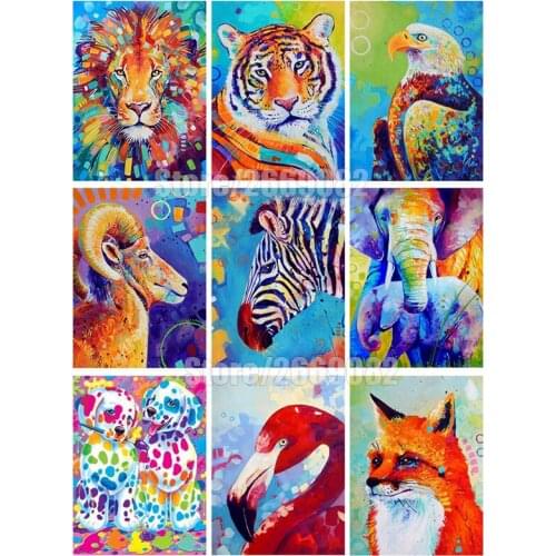5D DIY Diamond Painting Painted Animal Full Round Diamond Embroidered Embroidery Sale Rhinestone Picture Christmas Gift TT1013