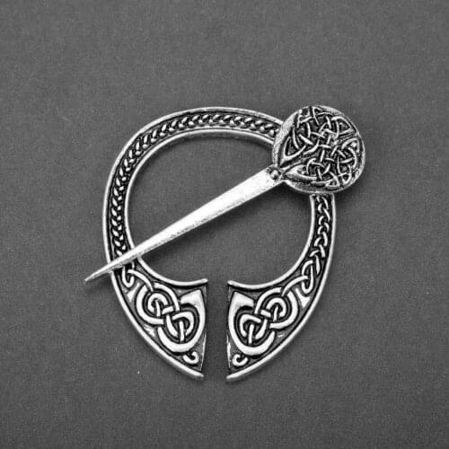 Viking Medieval Nordic Brooch Forged Copper Alloy Pin Vintage closed mens brooch Shawl scarf coat cloak pin