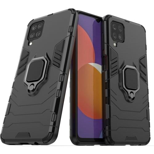 Case for Galaxy F12 SM-F127G Magnetic Car Holder Bracket Shockproof Finger Ring Armor Cover For Samsung Galaxy M12 SM-M127F