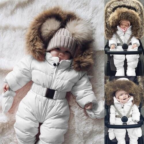 Autumn Winter Snow Wear Kids Hoodies Jacket Infant Baby Girls Long Sleeve Snowsuit Romper Hooded Warm Outerwear Jumpsuit Coat