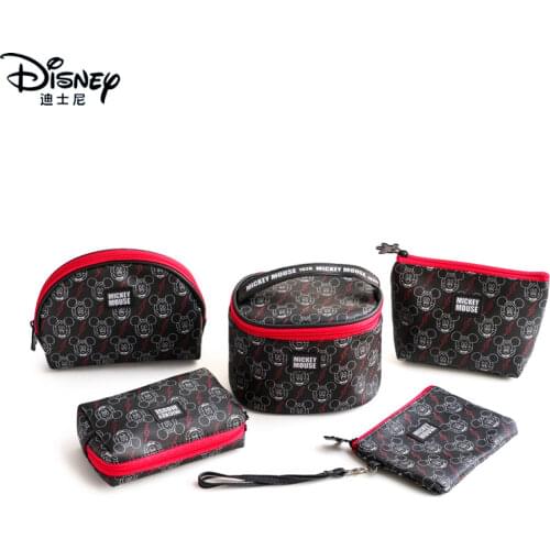 Disney Classic Cosmetic Bag Family Travel Convenient Portable Storage Bag Wallet Travel Lipstick Wallet Cute Female Handbag