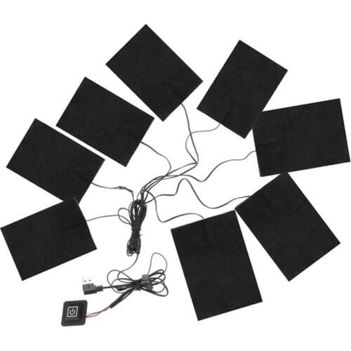 8-in-1 USB Electric Clothes Heating Vest Pad Carbon Fiber Heated Pad Winter Heater For Warm Women Men Outdoor Hiking Skiing