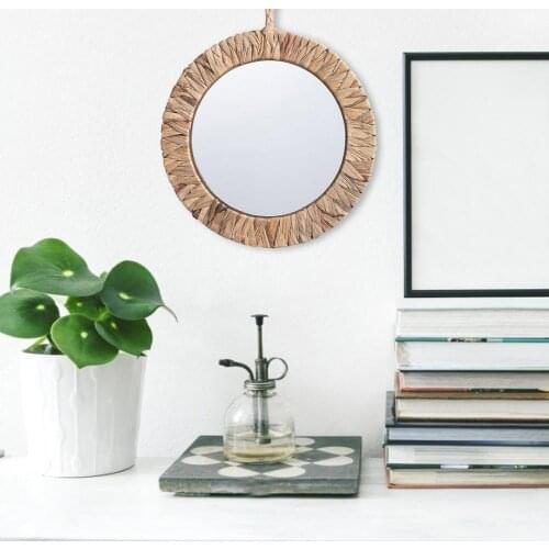Round Mirror Macrame Mirror Wall Boho Home Decor For Apartment Living Room Bedroom Baby Nursery Dorm Bathroom Dropshipping