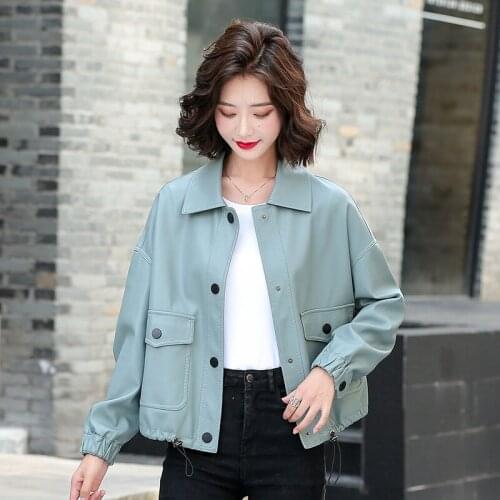Faux Leather Jacket Women Casual PU Loose Motorcycle Jackets Female Streetwear Oversized Coat Korean Chic New Spring