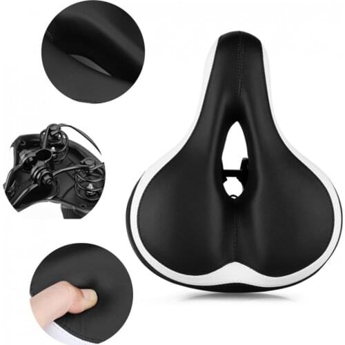 Soft Thicken Wide Bicycle Saddle Seat MTB Road Bike Breathable Silicone Cushion Bicycle Parts with Reflective Stickers