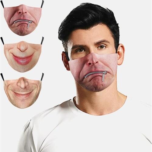 Creative Halloween Cospaly Funny Adult Mouth Masks Women Men Unisex Street Sports Breathable Protection Fashion Party Face-Mask