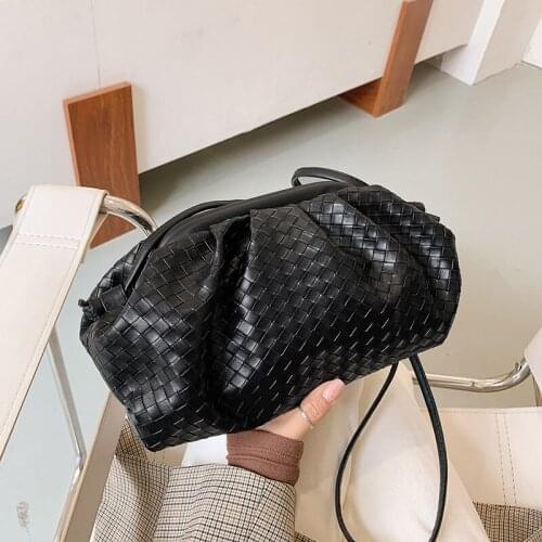 Weave PU Leather Women Bags 2021 Solid Color Shoulder Crossbody Bag Female Handbags and Purses Fashion Wild White Clutches Hot