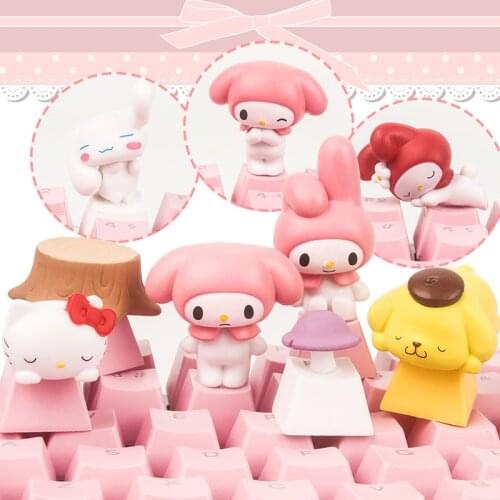 Pink For Mechanical Keyboard Keycap Cartoon Cute Stereo Keycap Customized Personalized Style Keycaps For Cherry Mx