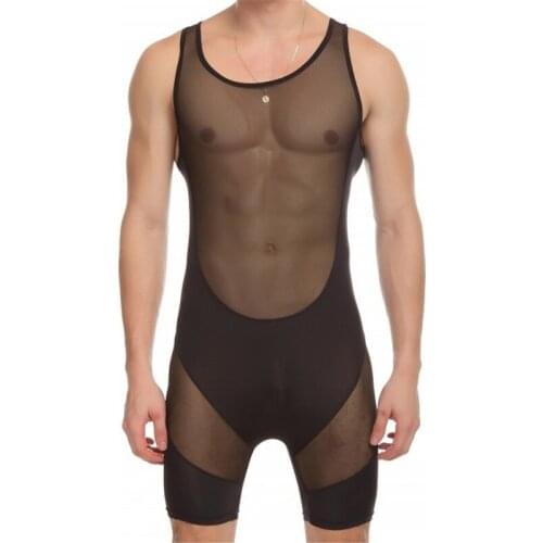 Sexy Mens Underwear Bodysuit Man Fashion Sexy Lingerie Nightgown Jumpsuit High Elastic Body Shaper Male Teddy Men Bodysuit
