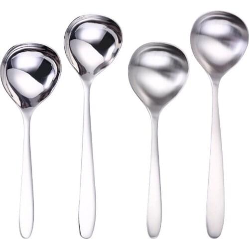 Stainless Steel Long Handled Rice Soup Cooking Spoons Handmade Kitchen Utensil Ladle Tableware Hot Selling for Wholesale